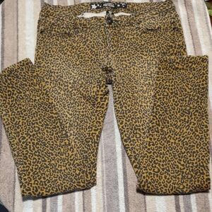 Celebrity Pink Leopard Print Skinny Low Rise Jeans Brown Black